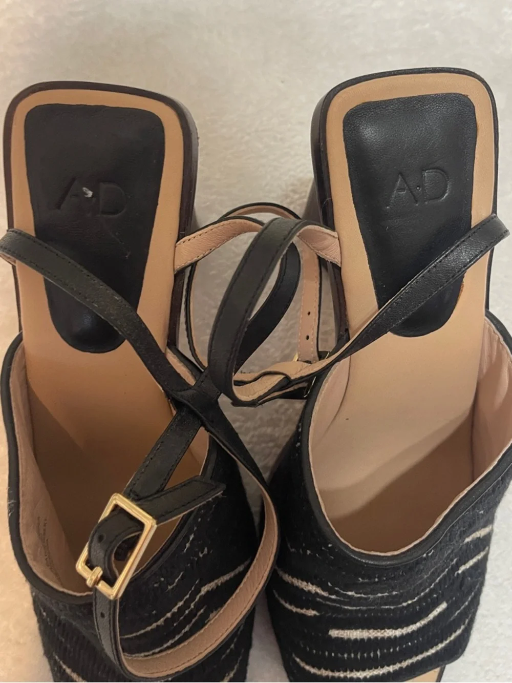 AD & Daughters Haddix Chunky Peep Toe‎ Ankle Strap Summer Boho Heel Sandal 9